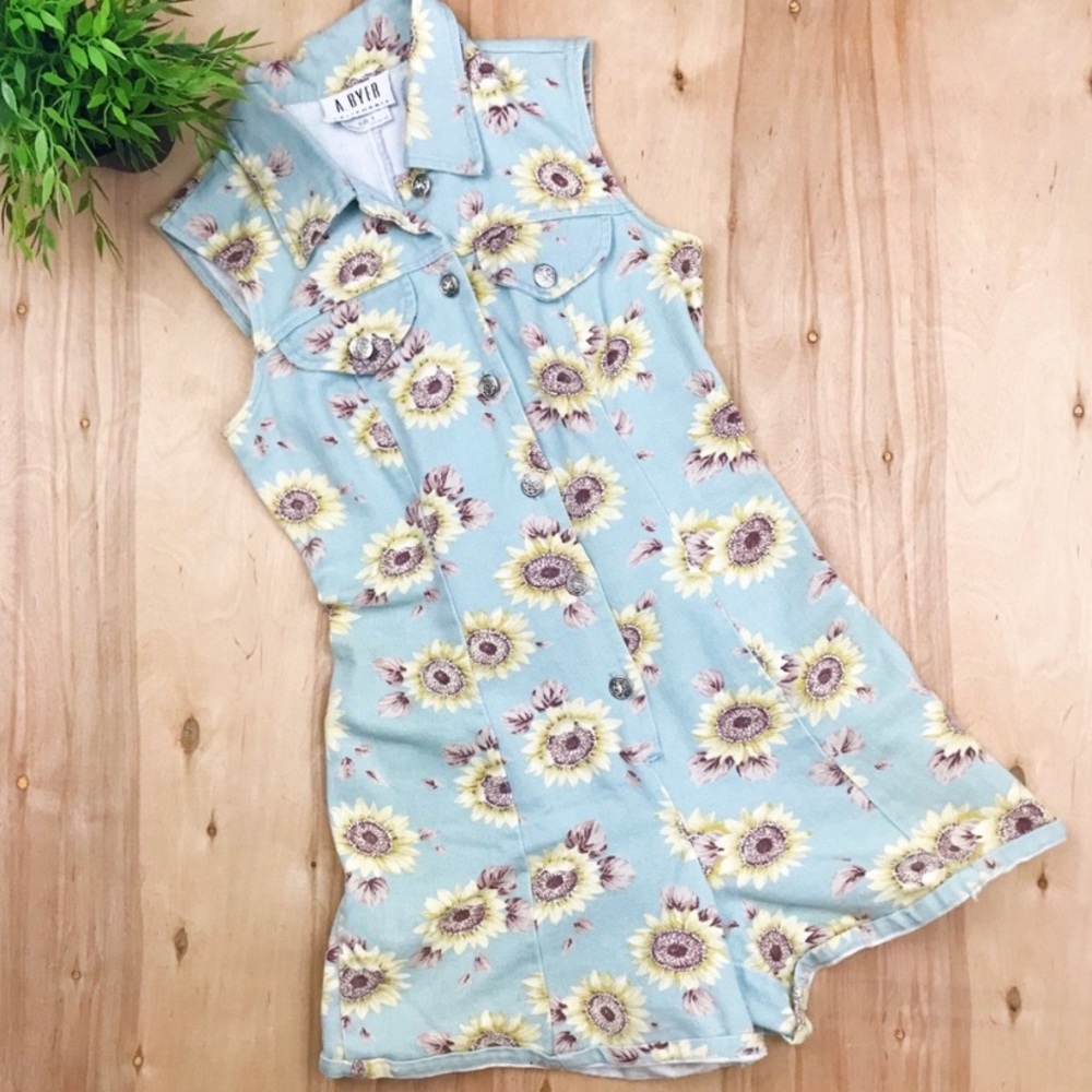 Vintage Sunflower Romper (S)